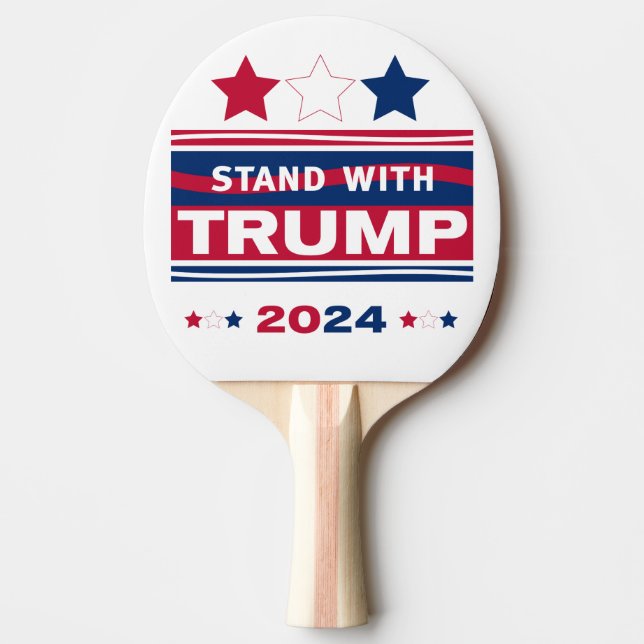Raquete De Ping Pong Fique com Trump~2024~MAGA (Frente)
