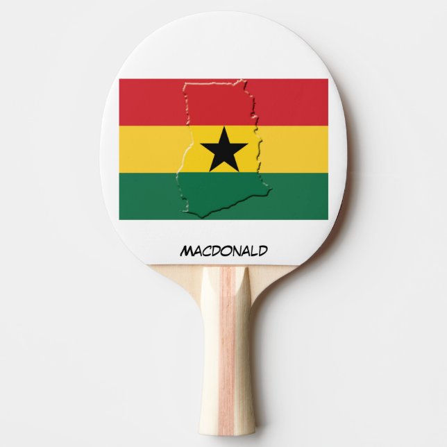 Raquete De Ping Pong FLAG E MAPA DO GANA Personalizados (Frente)
