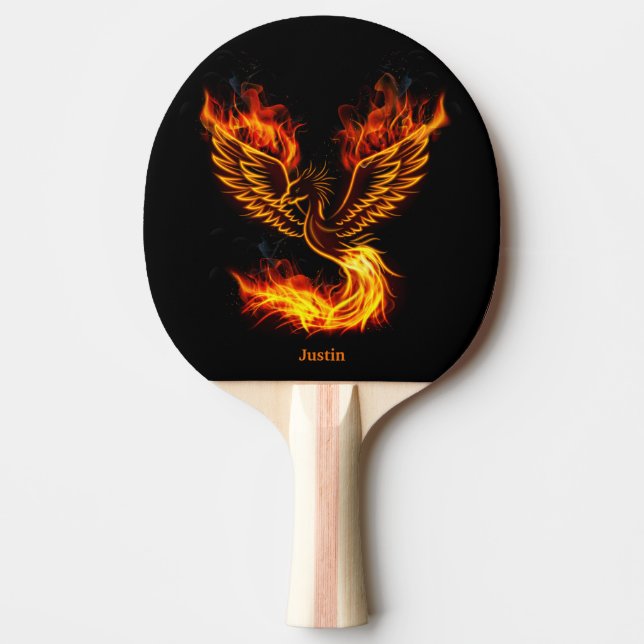 Raquete De Ping Pong Flaming Phoenix Personalizado (Frente)