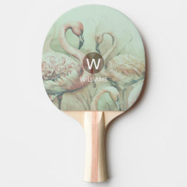Raquete De Ping Pong Flamingo Monograma Personalizado