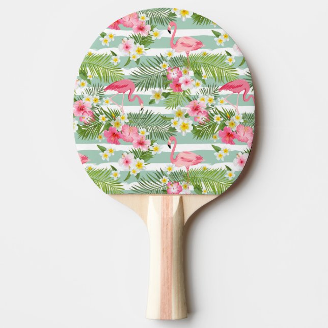 Raquete De Ping Pong Flamingos E Stripes (Frente)