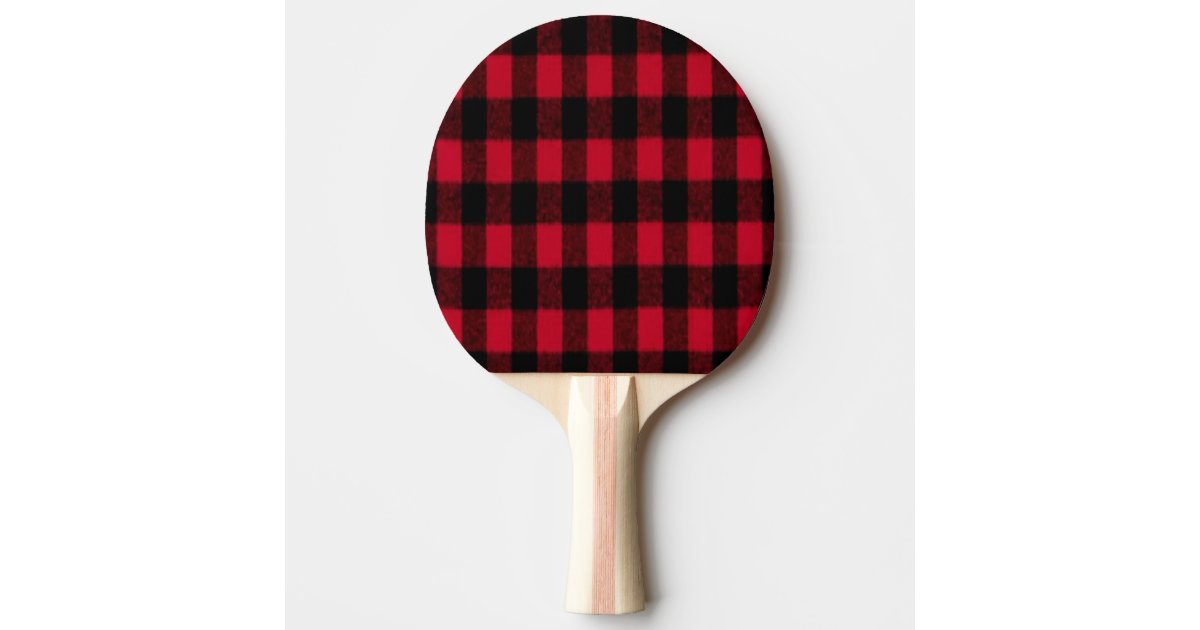 Raquete De Ping Pong Flannel Buffalo Xadrez Textura vermelha de lenhado