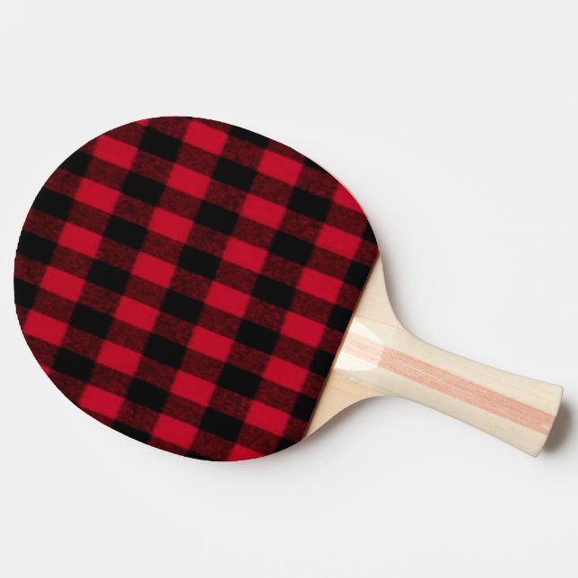 Raquete De Ping Pong Flannel Buffalo Xadrez Textura vermelha de lenhado