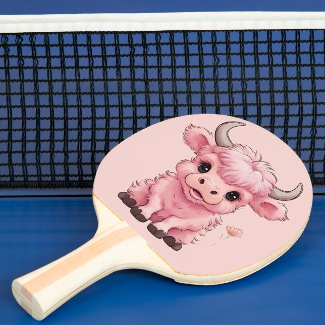 Raquete De Ping Pong Floffy Pink Highlands - Vaca Escocesa (Insitu)
