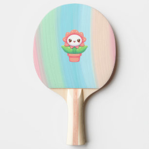 Raquete De Ping Pong Flor branca, branca, pote