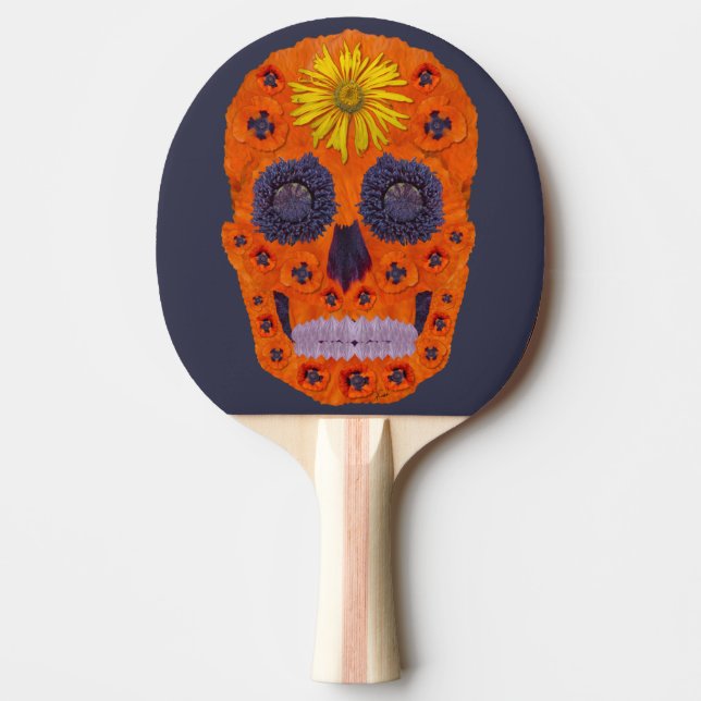 Raquete De Ping Pong Flor - Caveira 1 (Frente)