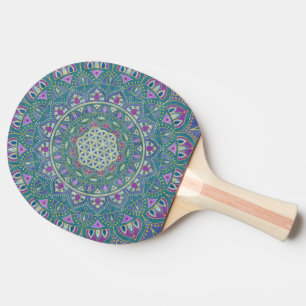 Raquete De Ping Pong Flor Da Vida - Estilo De Mandala Índia 1