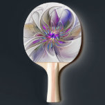 Raquete De Ping Pong Flor de Arte Abstrato, Enérgica e Colorida<br><div class="desc">Uma flor de fantasia multicolorida e poderosa, Design de Arte Fractal floral único para seu pântano de pingue-pongue e muito mais.</div>