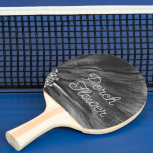 Raquete De Ping Pong Flor de Portas / Preto e Branco /