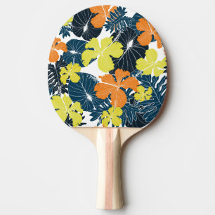 Raquete De Ping Pong Flor de primavera: Textura Floral Vintage