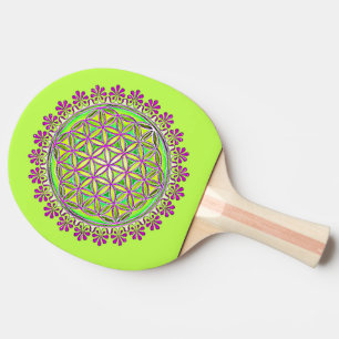 Raquete De Ping Pong Flor De Vida - Vintage Blossom Ornações 2