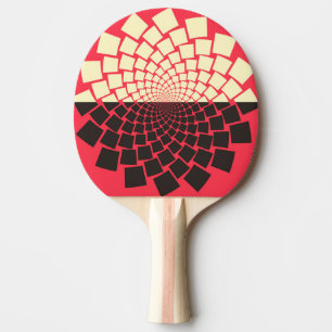 Raquete De Ping Pong Flor Estilizada: Marinha Vermelha Negra
