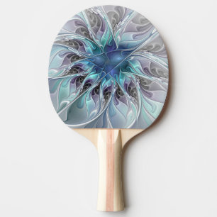 Raquete De Ping Pong Flor moderna abstrata do Fractal do Flourish com