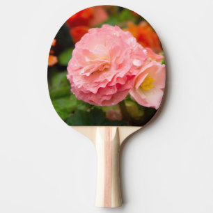 Raquete De Ping Pong Flor rosa delicada após a chuva