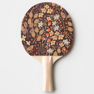 Raquete De Ping Pong Flora do outono: Padrão sem costura do Vintage