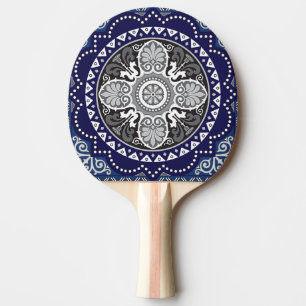 Raquete De Ping Pong Floral Detalhado - Design de Paisley Paisley