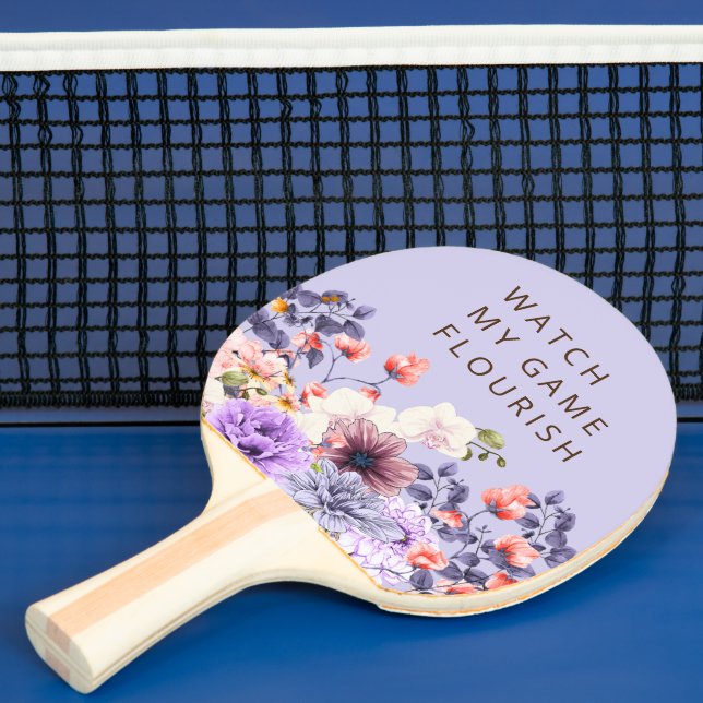 Raquete De Ping Pong Floral & Eucalyptus Watercolor Garden (Insitu)