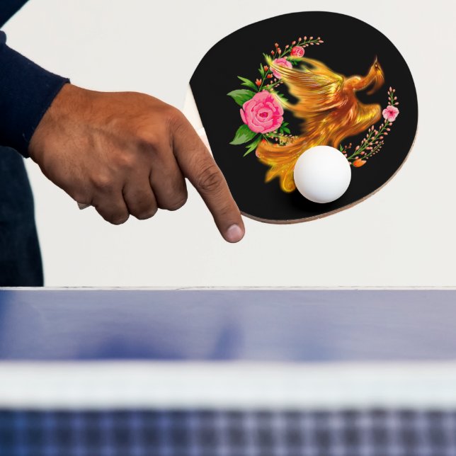 Raquete De Ping Pong Floral Phoenix Nasce Da Fiery Ashes Fantasy (Insitu)