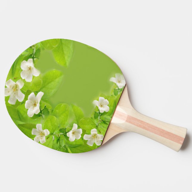 Raquete De Ping Pong Flores Brancas (Lateral)