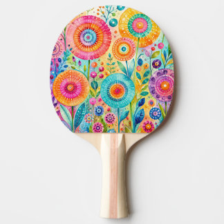 Raquete De Ping Pong Flores Caprichosas