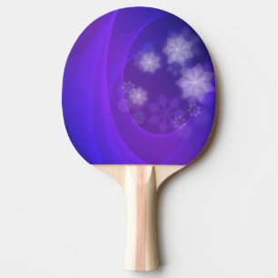 Raquete De Ping Pong Flores De abstrato No Fundo Do Indigo Dobrado