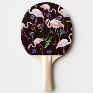 Raquete De Ping Pong Flores de aquarela e padrão de flores selvagens.