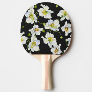 Raquete De Ping Pong Flores de Camomila: Padrão de Ilustração de Aquare