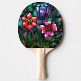 Raquete De Ping Pong Flores De Flores, Florais, Azuis, Cor-De-Rosa, Qui