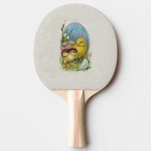 Raquete De Ping Pong Flores de Pintinhos de Páscoa de Primavera de de