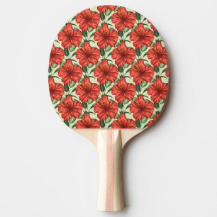 Raquete De Ping Pong Flores florais tropicais, sem costura, flores verm