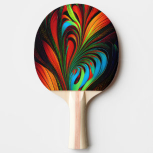 Raquete De Ping Pong Flores Fractais Coloridas
