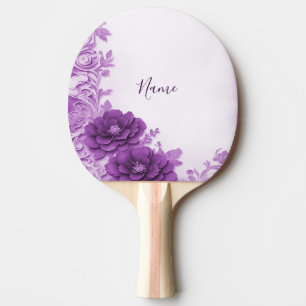 Raquete De Ping Pong Flores Roxas Dobram Ping Pong Pino