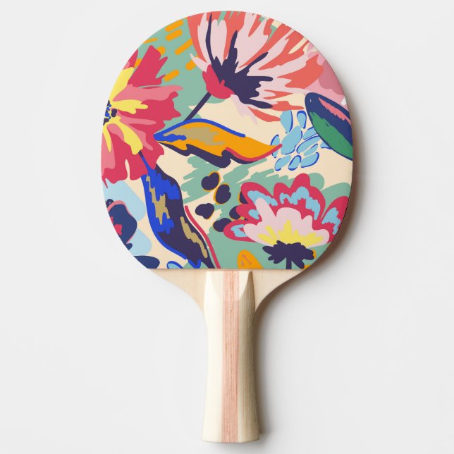 Raquete De Ping Pong Floresta e rosas (Frente)