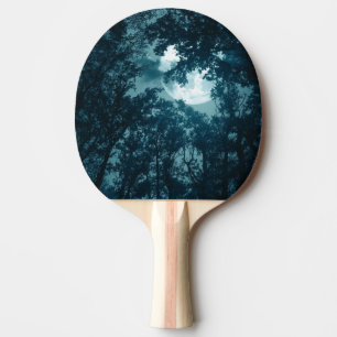 Raquete De Ping Pong Floresta Noturna Encantadora com Lua Cheia