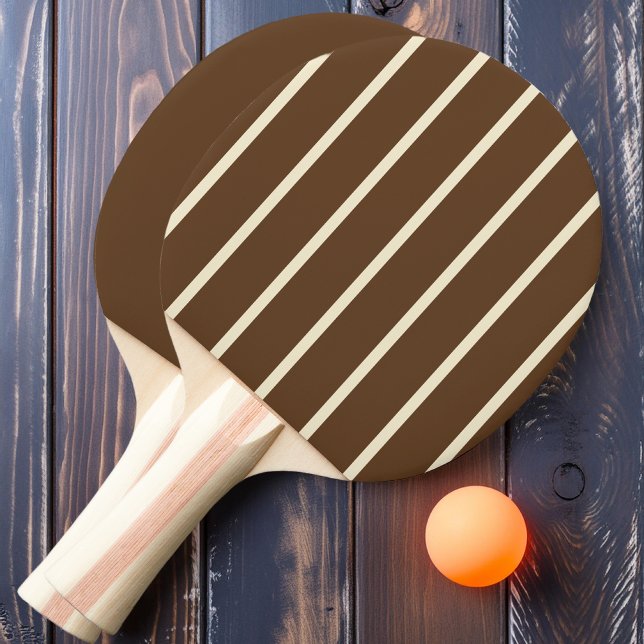 Raquete De Ping Pong Floresta Profunda com Listras e Sólido Marrom (Criador carregado)