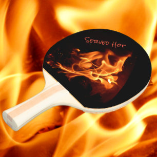 Raquete De Ping Pong Fogo Chamas Chamas Chamadas Servido Quente Persona
