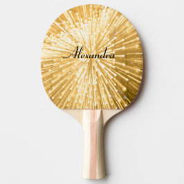 Raquete De Ping Pong Fogo Sparkle Dourado Personalizado