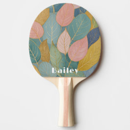 Raquete De Ping Pong Folhagem Whimsical: Folhas de Pastel
