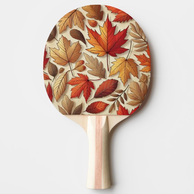 Raquete De Ping Pong Folhas clássicas do outono (Frente)