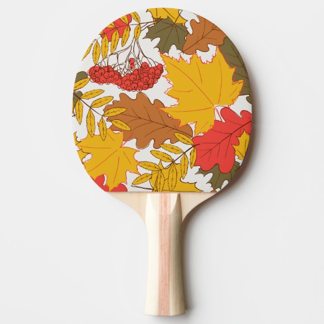 Raquete De Ping Pong Folhas de outono, padrão simples e uniforme (Frente)