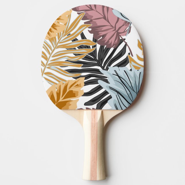 Raquete De Ping Pong Folhas de palma, tropicais, botânicas, selvas, flo (Frente)