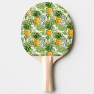 Raquete De Ping Pong Folhas Tropicais de Palma e Abacaxis