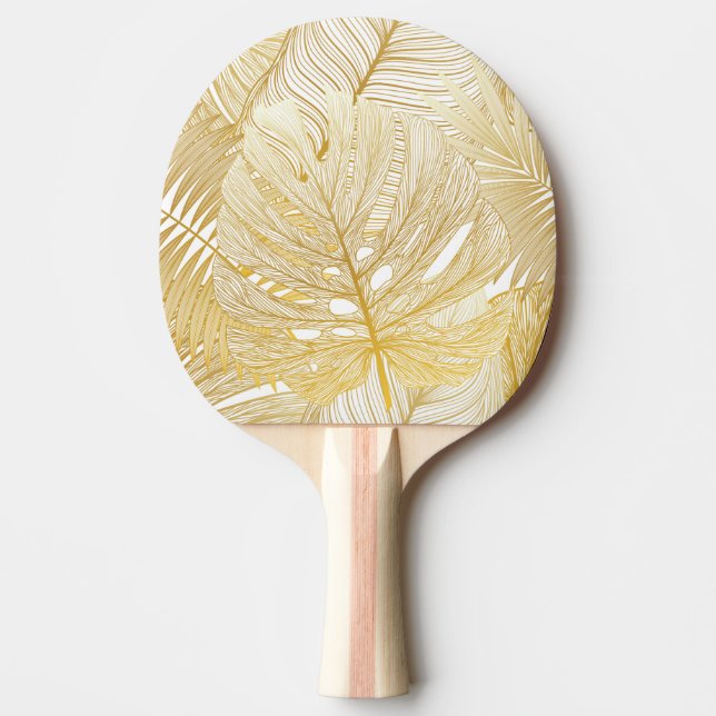 Raquete De Ping Pong Folhas tropicais de palma: padrão de colheita. (Frente)