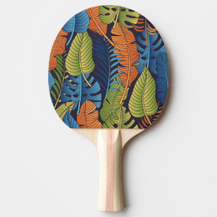 Raquete De Ping Pong Folhas tropicais, padrão floral sem costura.