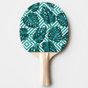 Raquete De Ping Pong Folhas Tropicais: Padrão Invisível Floral.