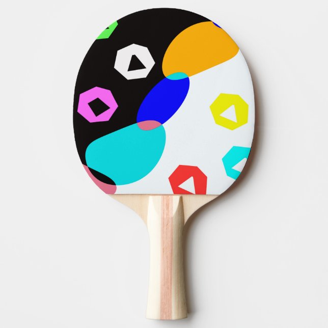 Raquete De Ping Pong Formas coloridas (Frente)