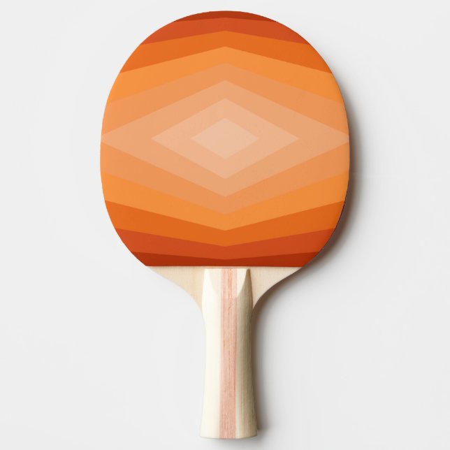 Raquete De Ping Pong Formas De Arte Abstrato Geométrica Laranja (Frente)