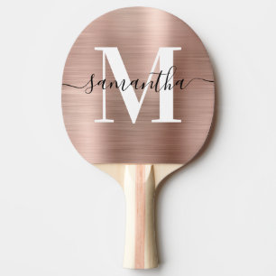 Raquete De Ping Pong Foto de Monograma Moderno de Assinatura de Folha r