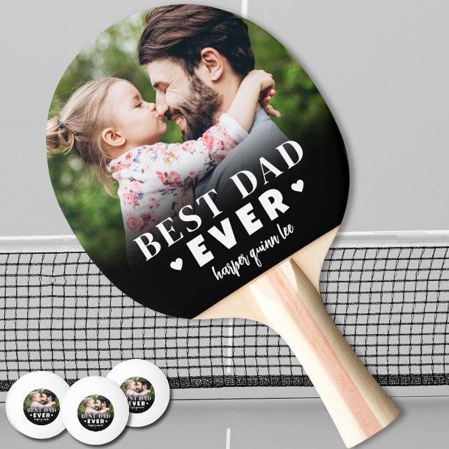 Raquete De Ping Pong Foto do Melhor Pai Nunca (Best Dad Ever Photo Ping Pong Paddle)