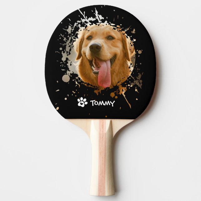 Raquete De Ping Pong Foto Personalizada com Nome   (Frente)